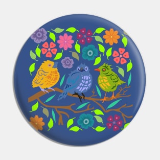 Three Birds on a Branch Pin