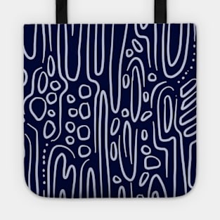 Horizontal watercolor lines on a blue background pattern design Tote