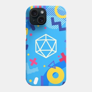 Polyhedral Dice Set Memphis Design Sky Blue Tabletop RPG Phone Case