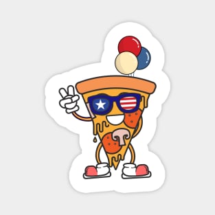 funny cool pizza of 4th of july Magnet