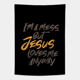 Jesus Loves Me Christian Saying Tapestry