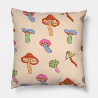 Retro Mushroom Pattern Pillow