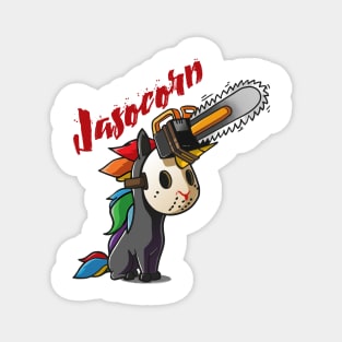 Funny Unicorn Jasocorn Halloween Illustration Gift Idea (Black) Magnet