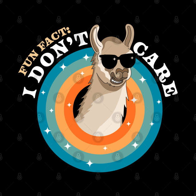 Fun Fact: I Don't Care | Funny Sassy Llama Alpaca Sarcastic by OrangeMonkeyArt