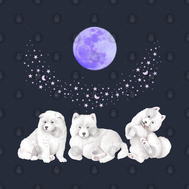 Samoyed Dogs Galaxy by Dreamy Feminine