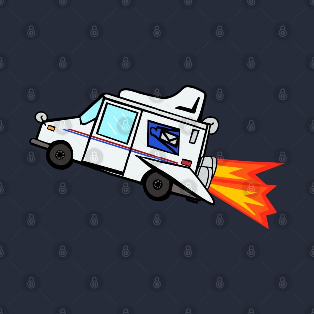 LLV Rocket Ship Postal Truck by Sparkleweather