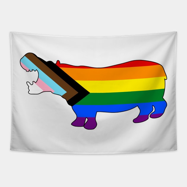 Progress Pride Hippo Tapestry by dikleyt