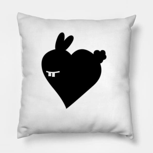 I Love Rabbits - Cute Funny Heart Shaped Bunny Pillow by lunalunera