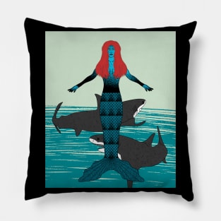 Red Hair Mermaid Pillow