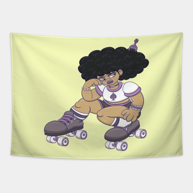 Roller girl Tapestry by Red_Vandal_Art