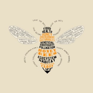 Honey Bee Word Cloud T-Shirt