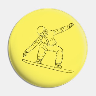 Silhouette of snowboarder on a board in flight Pin