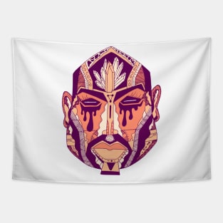 Peach African Mask No 9 Tapestry