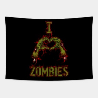 I LOVE ZOMBIES Tapestry