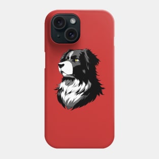 Stunning and Cool Caucasian Shepherd Dog Monochrome and Gold Portrait for Father's Day Phone Case