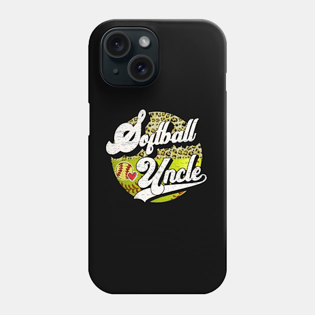 Softball Uncle Vintage Leopard Softball Family Matching Phone Case by Wonder man 