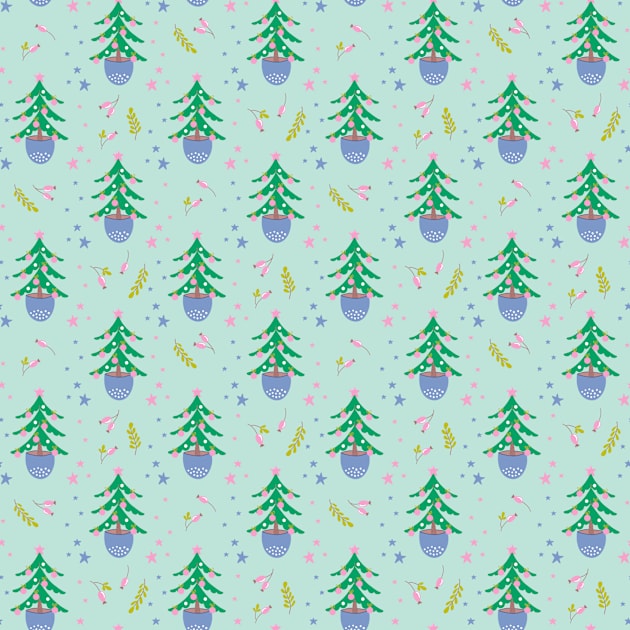 Christmas tree pattern Kids T-Shirt by DanielK