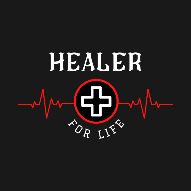 Healer for Life Heartbeat ECG Heart Line Design Roleplaying Game Healing Class by Onyxicca