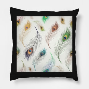 Peacock Feathers Pattern Pillow