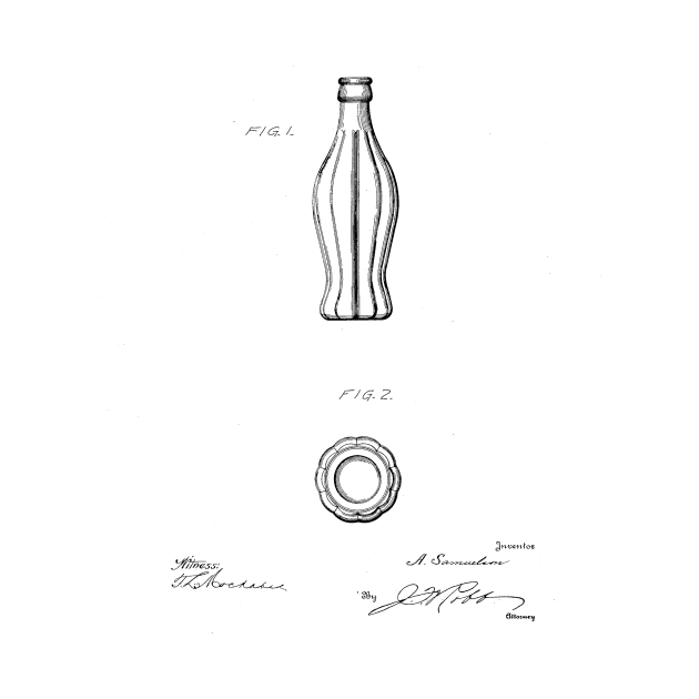 Bottle Design Vintage Patent Drawing by TheYoungDesigns