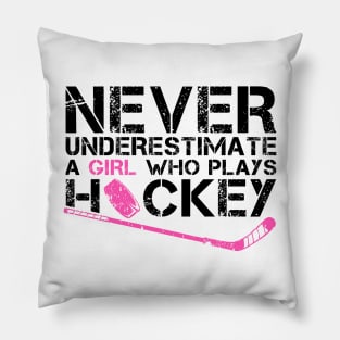 Funny Ice Hockey Player For Women Girls Hockey Lovers Pillow