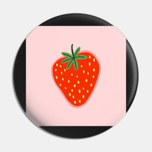 Strawberry illustration in pink background Pin