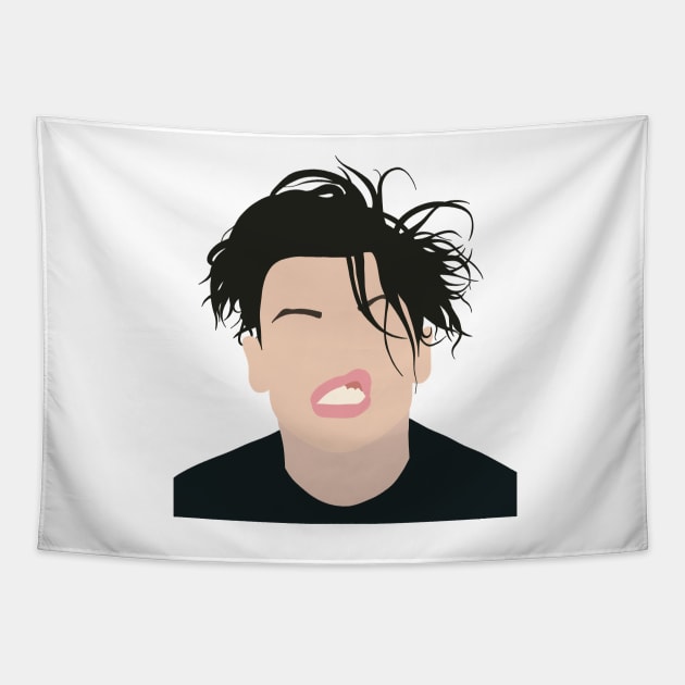 Yungblud Minimalist Portrait Tapestry by JustGottaDraw