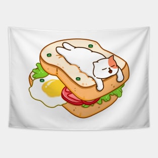 Cat and Sandwich Bread Tapestry