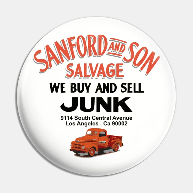 Sanford & Son Salvage Sign Pin by Alema Art