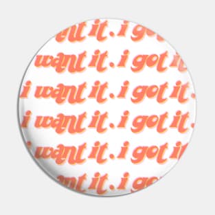 i want it. i got it. Pin