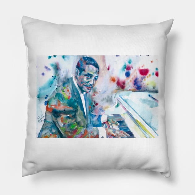 DUKE ELLINGTON watercolor portrait Pillow by lautir