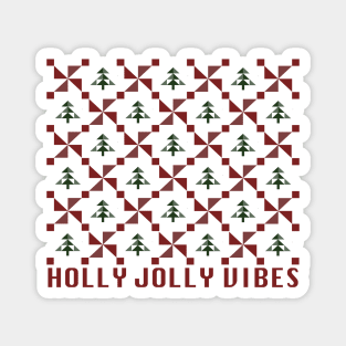 Christmas Sweater Holly Jolly Vibes Magnet