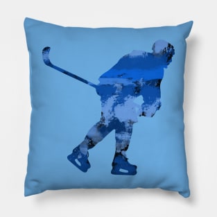 Hockey Player (Blue) Pillow