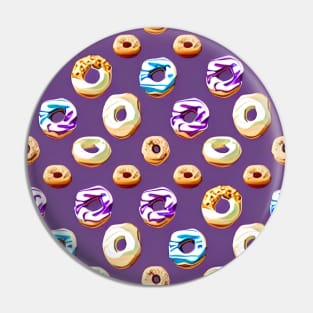 Variety Donuts on Purple - All Over Print Design Pin