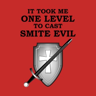 IT TOOK ME ONE LEVEL TO CAST SMITE EVIL 5E PALADIN RPG Meme Class T-Shirt