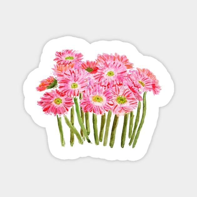 pink gerbera daisy Magnet by colorandcolor