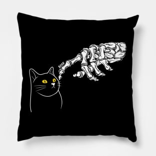 Halloween Cat black Lover Skeleton Hand Pillow