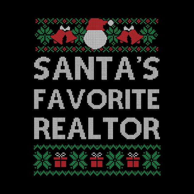 Santa's Favorite Realtor Funny Christmas Gift For Men Women by SloanCainm9cmi