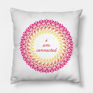 I Am Connected - Meditation Captions Mandala Illustration Print Design GC-092-21 Pillow