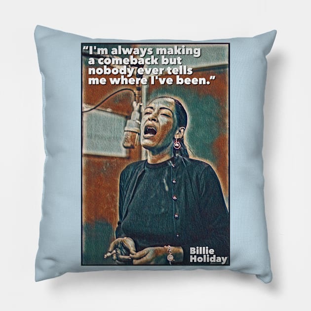 Billie Holiday- Comeback. Pillow by Corry Bros Mouthpieces - Jazz Stuff Shop