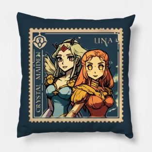 Lina and Crystal Maiden - Postage Stamp Series Pillow