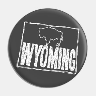 Wyoming (White Graphic) Pin