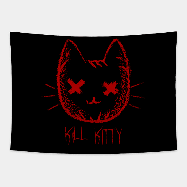 kill kitty Tapestry by derrickcrack