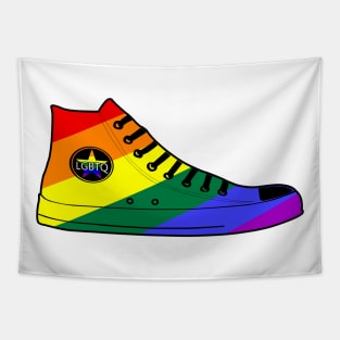 LGBTQ Shoe Pride Moth Rainbow Flag Tapestry