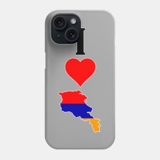 I Love Armenia Vertical I Heart Armenia Country Flag Map Phone Case