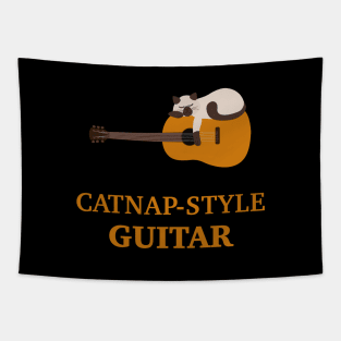 Siamese Cat on Acoustic Guitar | Guitarist Gift Ideas Tapestry