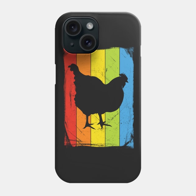 Rainbow Chicken Distressed Phone Case by fizzyllama