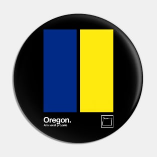 Oregon State Flag // Original Minimalist Artwork Poster Design Pin
