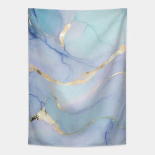 Blue Purple Gold Alcohol Ink Abstract Pattern Tapestry