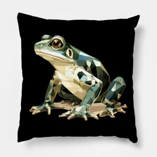 Origami Frog Dark Green Pillow